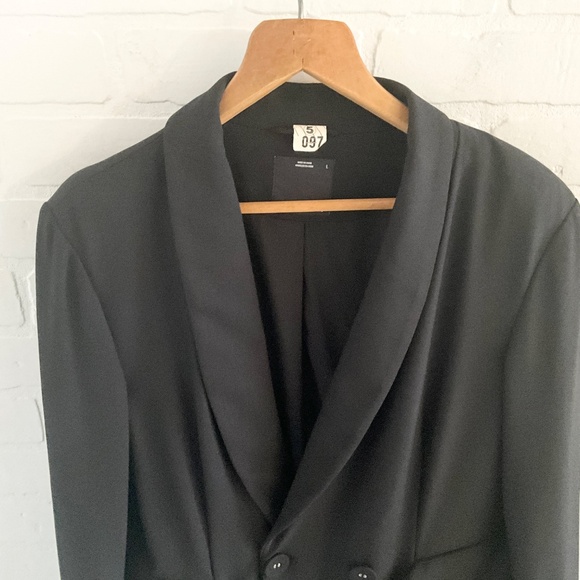 C/meo Collective Blazer Ruffled Goth Statement Pockets Flare sleeve Tuxedo Sz L - Picture 5 of 14